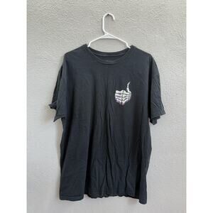 Artist Union Clothing T-Shirt Size XL Black Short Sleeve Skeleton Thumbs Up